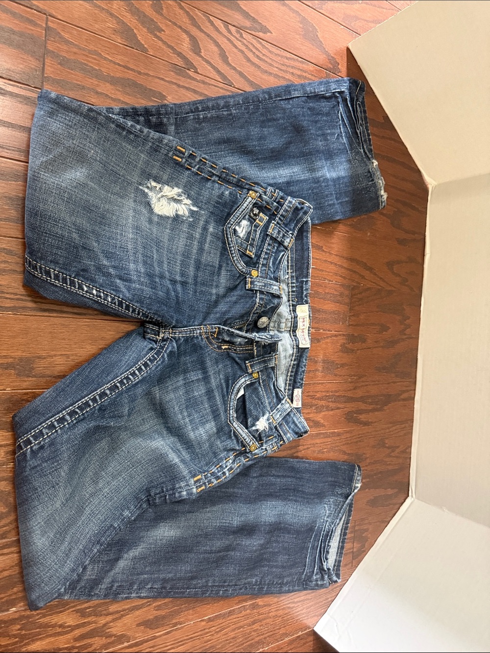 Distressed Dark Blue Women’s Boyfriend Jeans